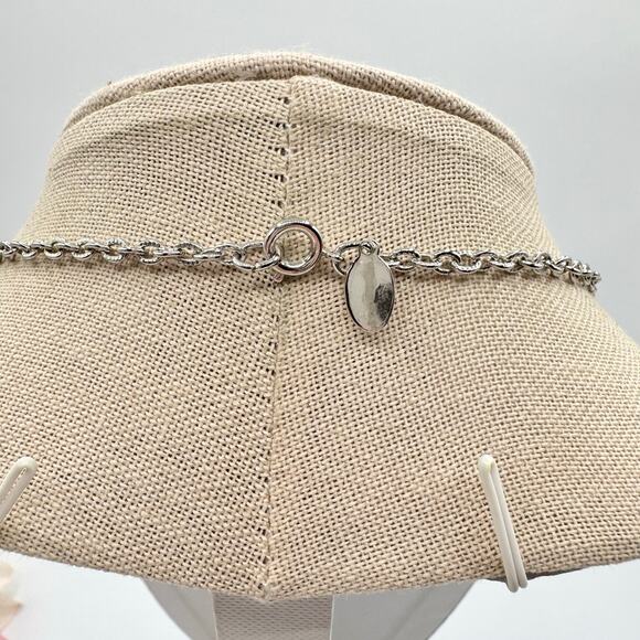 Vintage Roget Geometric Triangle Pendant Necklace Optic Shiny Silver Tone Signed - Picture 7 of 11